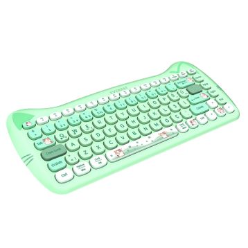 Everest Catty Mini KM-6285 Yeşil TKL Kablosuz Klavye Mouse Seti
