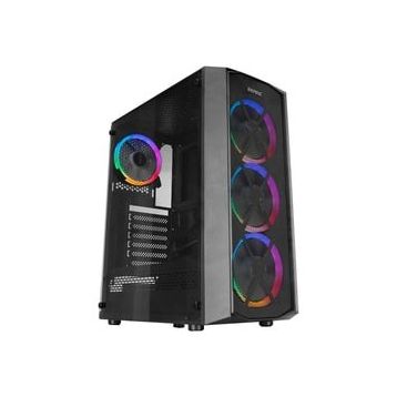 Everest Flat Mesh Powersız Siyah Temper Camlı Mid Tower ATX Kasa