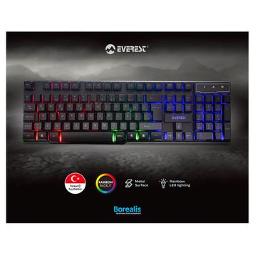 Everest KB188 Gökkuşağı Aydınlatmalı Gaming Klavye