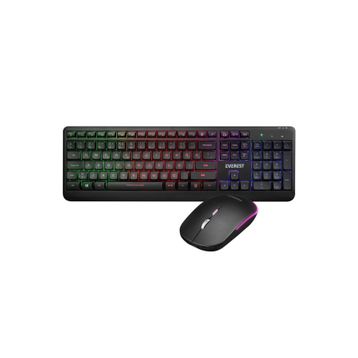 Everest KM-1500 Siyah Şarjlı Kablosuz Klavye Mouse Seti