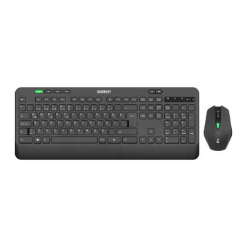 Everest KM-2620 Siyah USB Sessiz Switch Kablosuz Q Multimedia Klavye ve Mouse