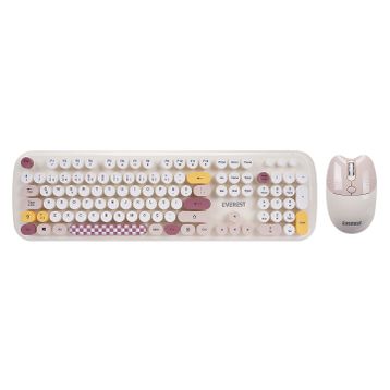Everest KM-6284 Whisker Bej Kablosuz Klavye Mouse Seti
