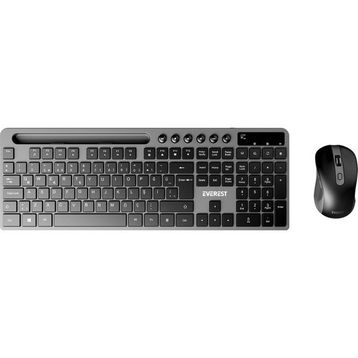 Everest KM-730 Gri - Siyah Kablosuz Q Multimedia Klavye Mouse Seti