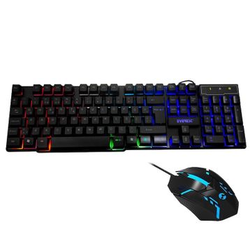Everest KM-G77 X-Vayne Siyah Usb Gökkuşağı Zemin Aydınlatmalı Gaming Oyuncu Klavye + Mouse Set