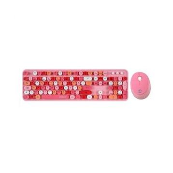 Everest Round KM-6282 Pembe Kablosuz Klavye Mouse Seti