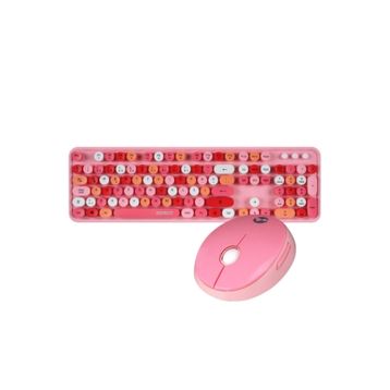 Everest Round KM-6282 Pembe Kablosuz Klavye Mouse Seti