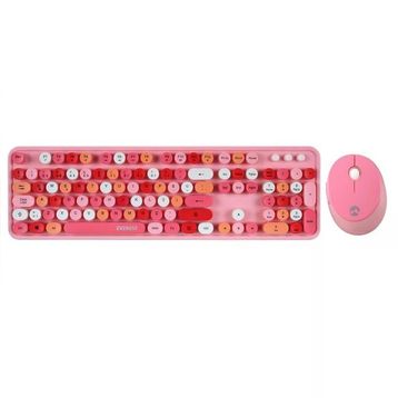 Everest Round KM-6282 Pembe Kablosuz Klavye Mouse Seti