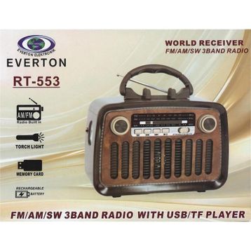 Everton RT-553 Bluetooth Fm-Usb-Tf-Aux Şarjlı Nostaljik Radyo