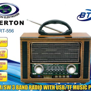 Everton RT-556 Bluetooth Fm-Usb-Tf-Aux Şarjlı Nostaljik Radyo