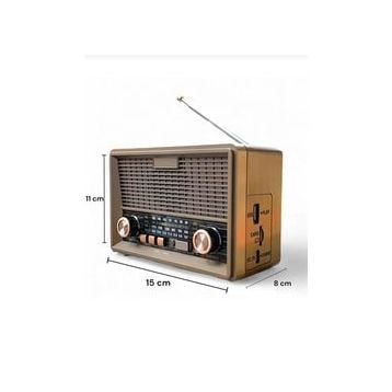 Everton RT-569 Bluetooth Fm-Usb-Tf-Aux Günei Enerjili Şarjlı Nostaljik Radyo