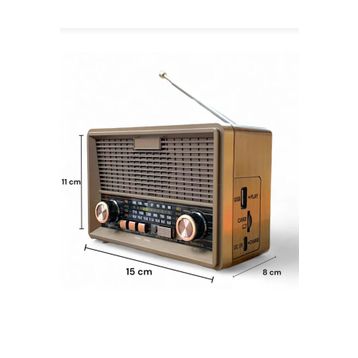 Everton RT-569 Bluetooth Fm-Usb-Tf-Aux Günei Enerjili Şarjlı Nostaljik Radyo