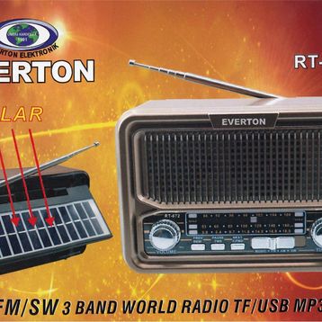 Everton RT-672 Bluetooth Fm-Usb-Tf-Aux Şarjlı Solar Nostaljik Radyo