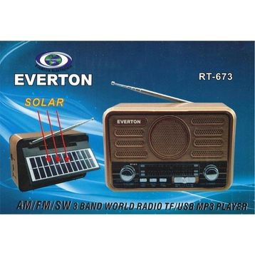 Everton RT-673 Bluetooth Fm-Usb-Tf-Aux Şarjlı Solar Nostaljik Radyo