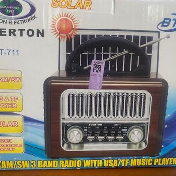 Everton RT-711-Usb-Tf-Am-Fm-Sw-Tws-Usb Güneş Eenerjili Nostaljik Radyo