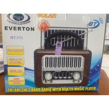 Everton RT-711-Usb-Tf-Am-Fm-Sw-Tws-Usb Güneş Eenerjili Nostaljik Radyo
