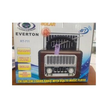 Everton RT-711-Usb-Tf-Am-Fm-Sw-Tws-Usb Güneş Eenerjili Nostaljik Radyo