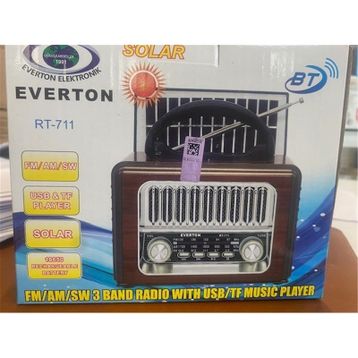 Everton RT-711-Usb-Tf-Am-Fm-Sw-Tws-Usb Güneş Eenerjili Nostaljik Radyo