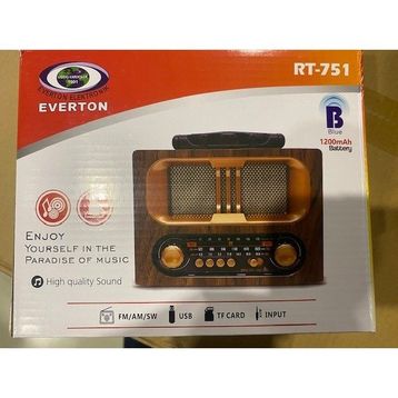 Everton RT-751 -Fm-Am-Sw-Usb-Tf Card-Aux Nostaljik Radyo
