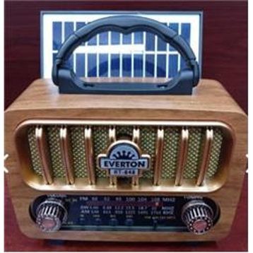 Everton RT-848 Güneş Enerjili Panelli Bluetooth Fm-Usb-Tf Card-Aux Nostaljik Radyo