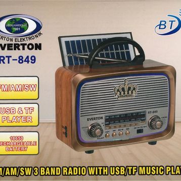 Everton RT-849 Güneş Panelli Nostaljik Bluetooth Radyo