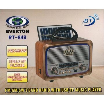 Everton RT-849 Güneş Panelli Nostaljik Bluetooth Radyo