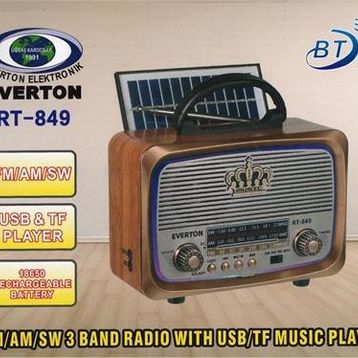 Everton RT-849 Güneş Panelli Nostaljik Bluetooth Radyo