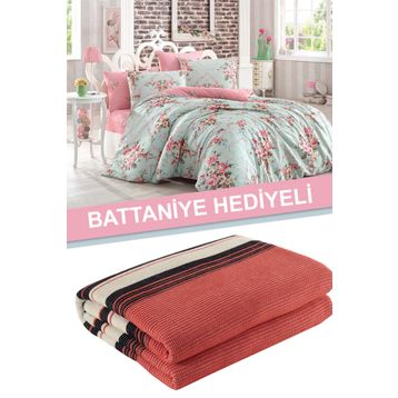 Ev&Ev Home Alanur Mint Çift Kişilik Nevresim Takımı