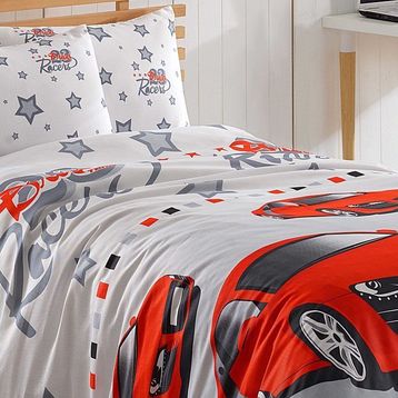 Ev&Ev Home Crazy Kırmızı Tek Kişilik Nevresim Takımı