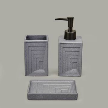 Evidea Bath Gri 3'lü Banyo Aksesuar Seti