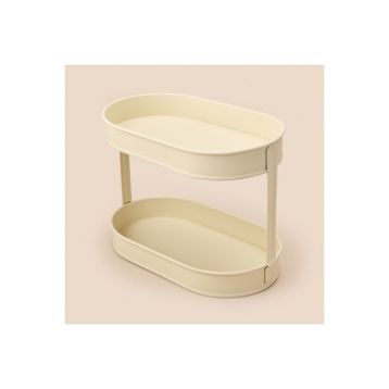 Evidea Bath Krem 32.5x19 cm 2 Katlı Oval Organizer