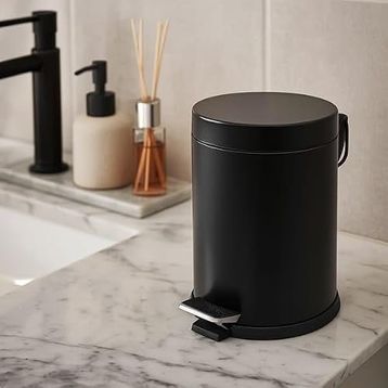 Evidea Bath Siyah 5 lt Pedallı Çöp Kovası