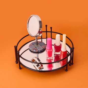 Evidea Bath Siyah 9x21 cm Dokuz Telli Aynalı Organizer