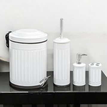 Evidea Bath Vintage Beyaz 4'lü Banyo Seti
