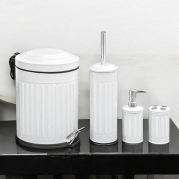 Evidea Bath Vintage Beyaz 4'lü Banyo Seti