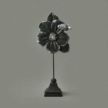 Evidea Deco Fiore Siyah Gümüş 32 cm Dekor