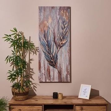 Evidea Deco Leaf Renkli 50x120 cm Kanvas Tablo