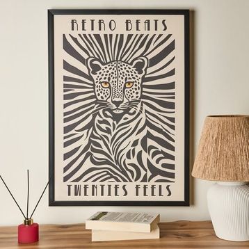Evidea Deco Leopar Beyaz Siyah 50x70 cm Tablo