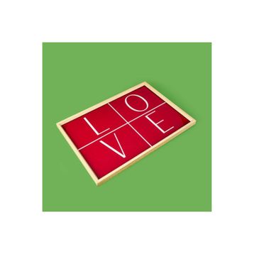 Evidea Deco Love Kırmızı 28.5x41 cm Desenli Dekoratif Tepsi