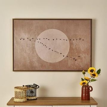 Evidea Deco Pajaros Bej 90x60 cm Tablo