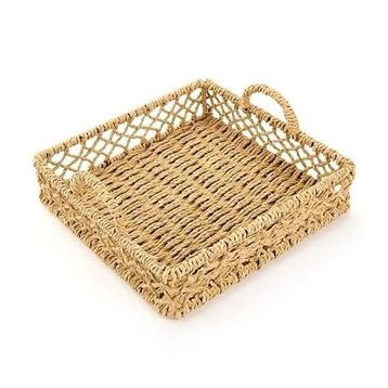 Evidea Deco Rustik Bej 22 cm Dekoratif Tepsi