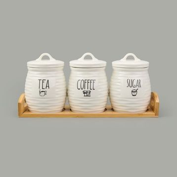 Evidea Kitchen 3'lü Beyaz Seramik Baharatlık Seti