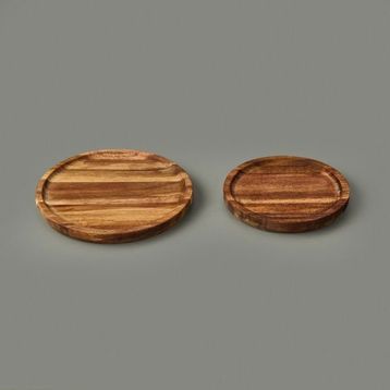 Evidea Kitchen Akasya Kahverengi 12 + 15 CM 2'li Sunum Tabağı