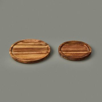 Evidea Kitchen Akasya Kahverengi 12 + 15 CM 2'li Sunum Tabağı
