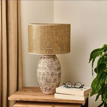 Evidea Lighting Madrid Kahverengi 50x50x30 cm Seramik Abajur