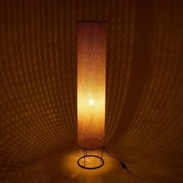 Evidea Lighting Menel Krem Siyah 110x21x21 cm Lambader