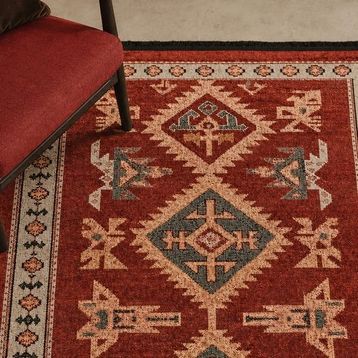Evidea Soft 120x180 cm Kırmızı Uşak Eşme Desenli Halı