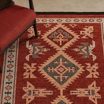 Evidea Soft 120x180 cm Kırmızı Uşak Eşme Desenli Halı