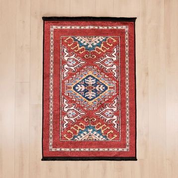 Evidea Soft 120x180 cm Kırmızı Uşak Saray Desenli Halı
