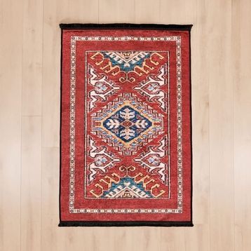 Evidea Soft 120x180 cm Kırmızı Uşak Saray Desenli Halı