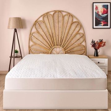 Evidea Soft 160x200 cm Beyaz Kapitoneli Sıvı Geçirmez Fitted Çift Kişilik Alez